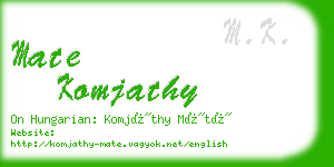 mate komjathy business card